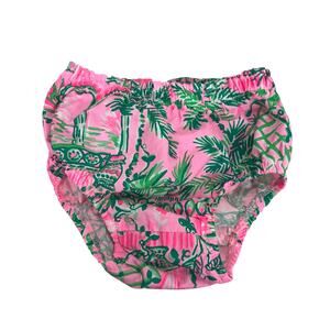 Lilly Pulitzer Baby Bloomers Girls Pink Green Tropical Floral Diaper Cover 6-12M